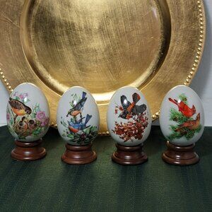 Rare Vintage Avon Four Seasons Porcelain Egg Series 1984
